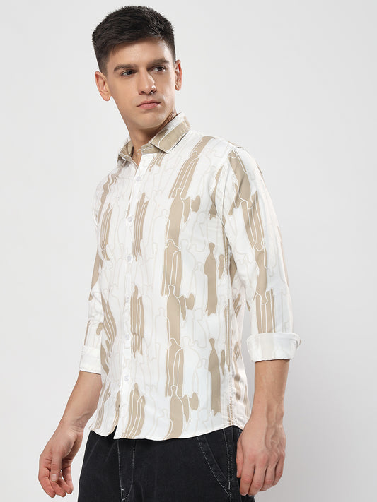 BEIGE COLOR PRINTED SHIRT-A03