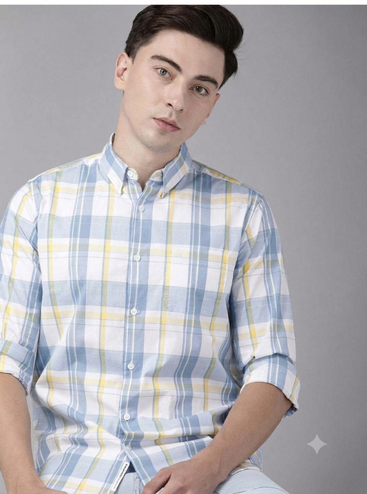 Men’s Stylish Full-Sleeve Checked Casual Shirt
