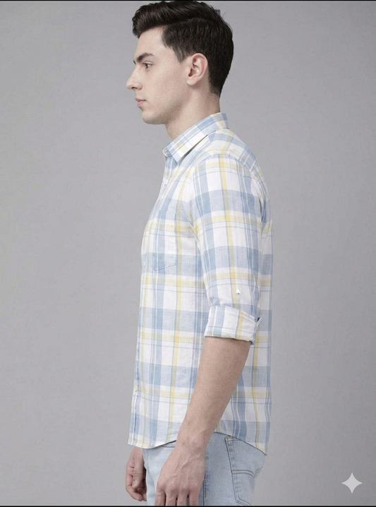 Men’s Stylish Full-Sleeve Checked Casual Shirt