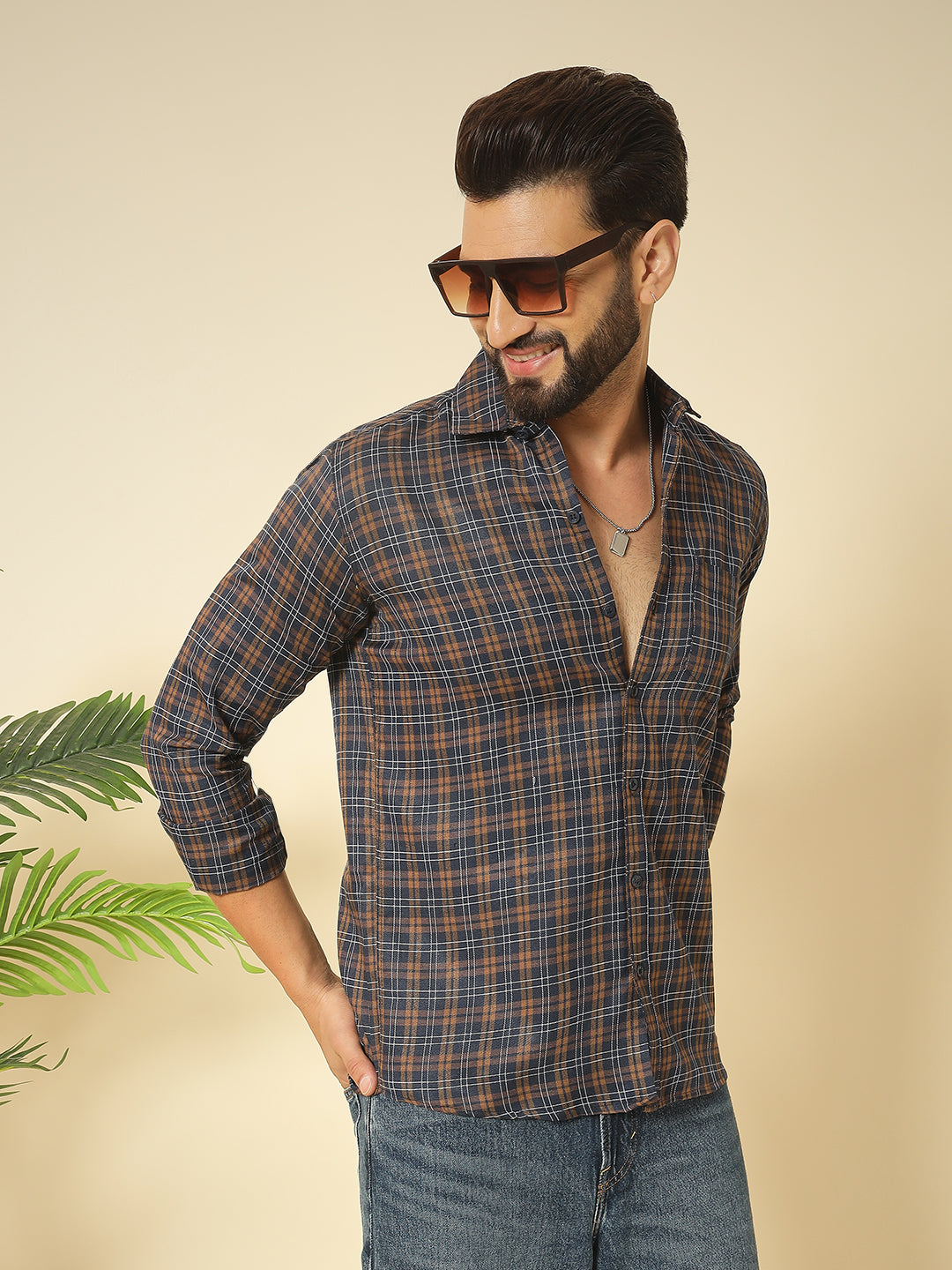 BROWN CHECK SHIRT