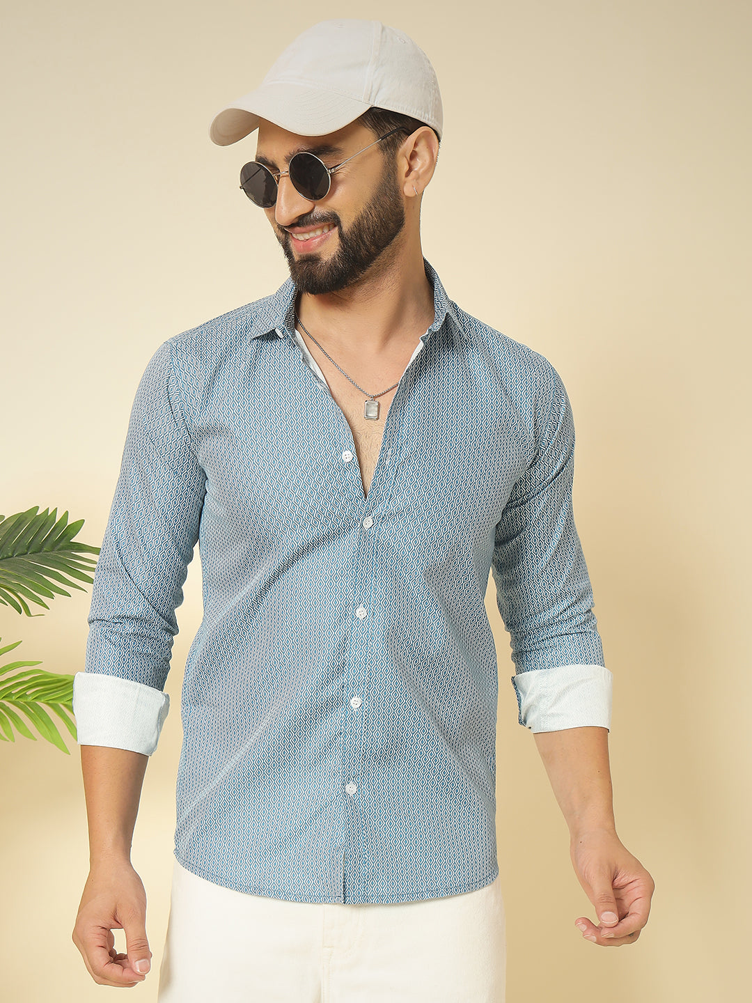 E09 BLUE PRINTED SHIRT