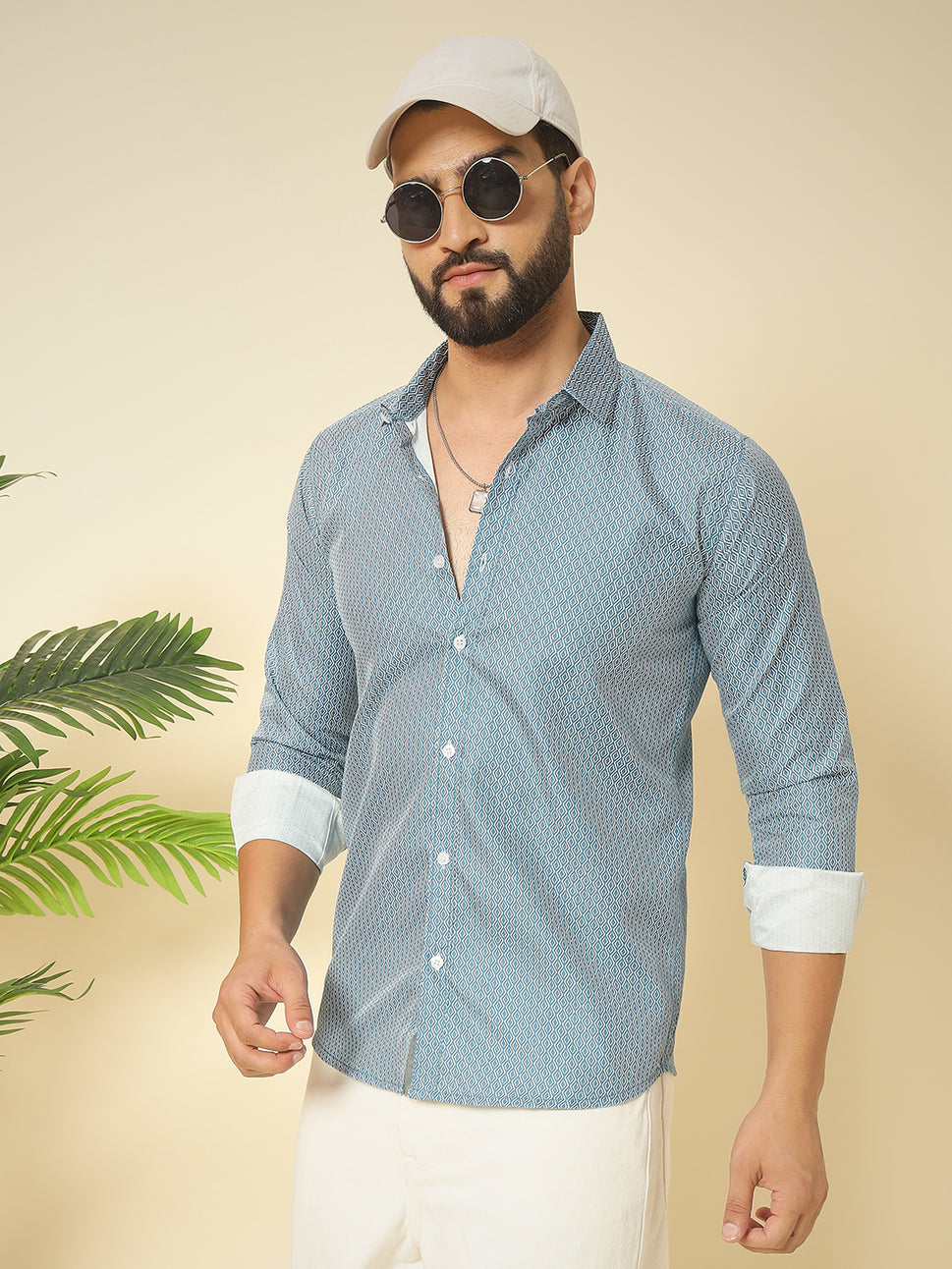 E09 BLUE PRINTED SHIRT