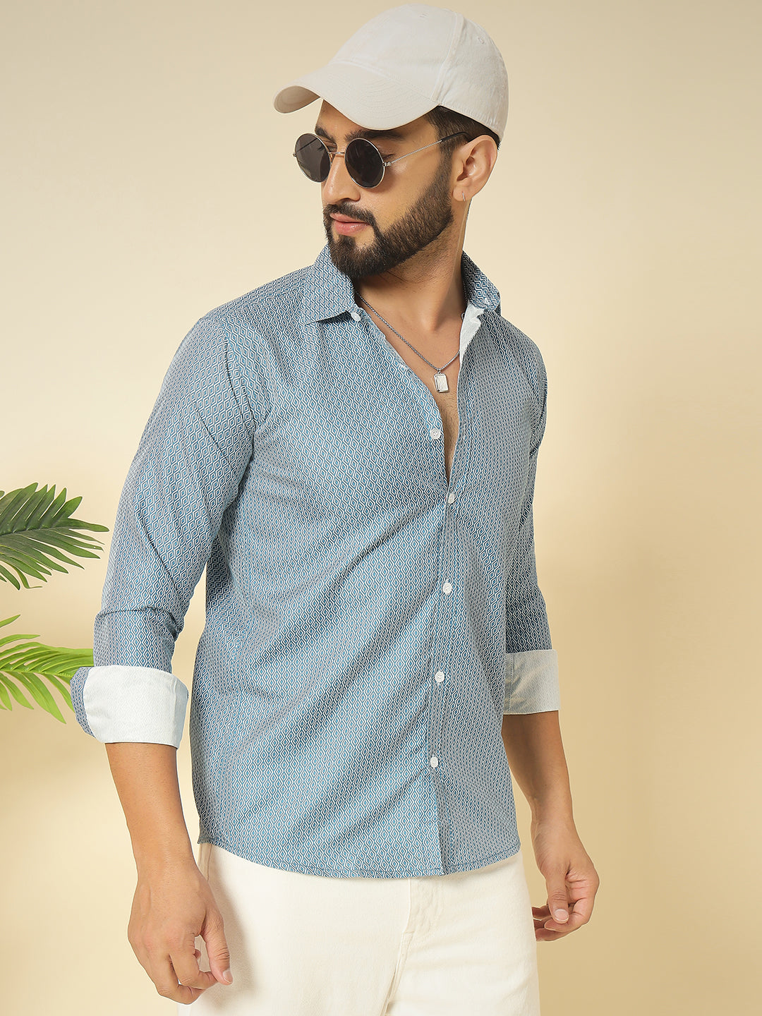 E09 BLUE PRINTED SHIRT