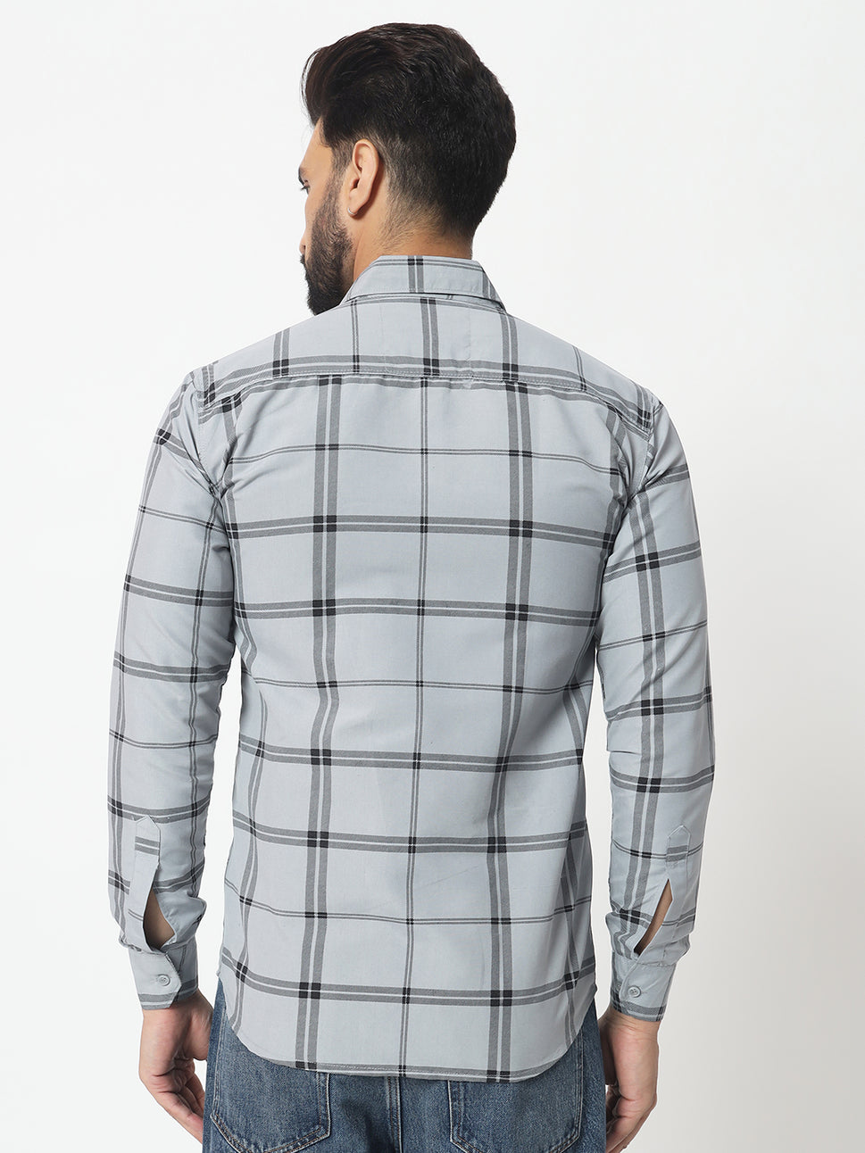 GREY BLACK SQCHECK SHIRT