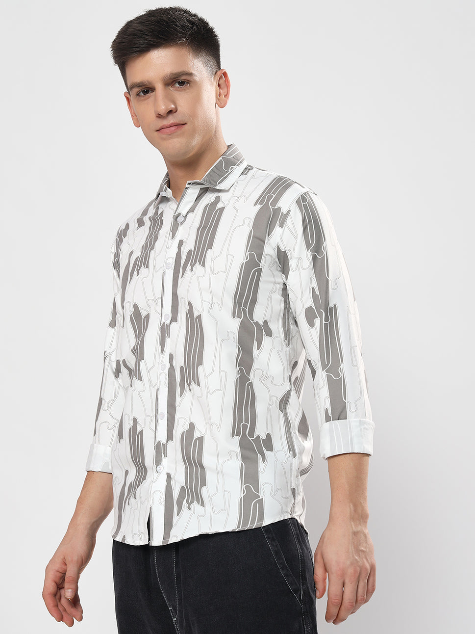 SPREAD COLLAR CASUAL PRINTED SHIRT