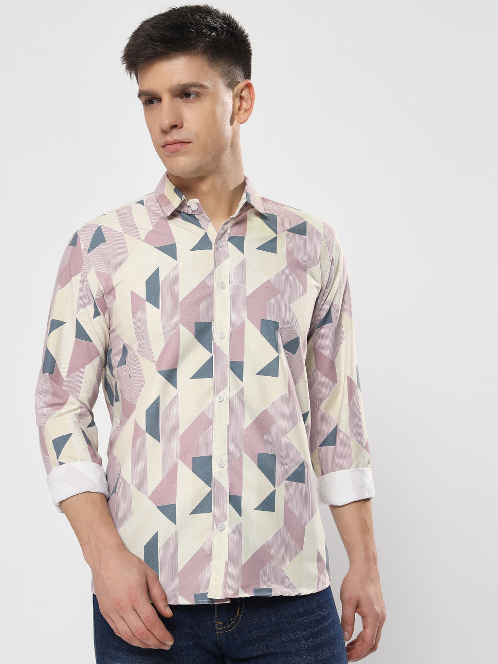 PRINTED PARTY BLUE SHIRT