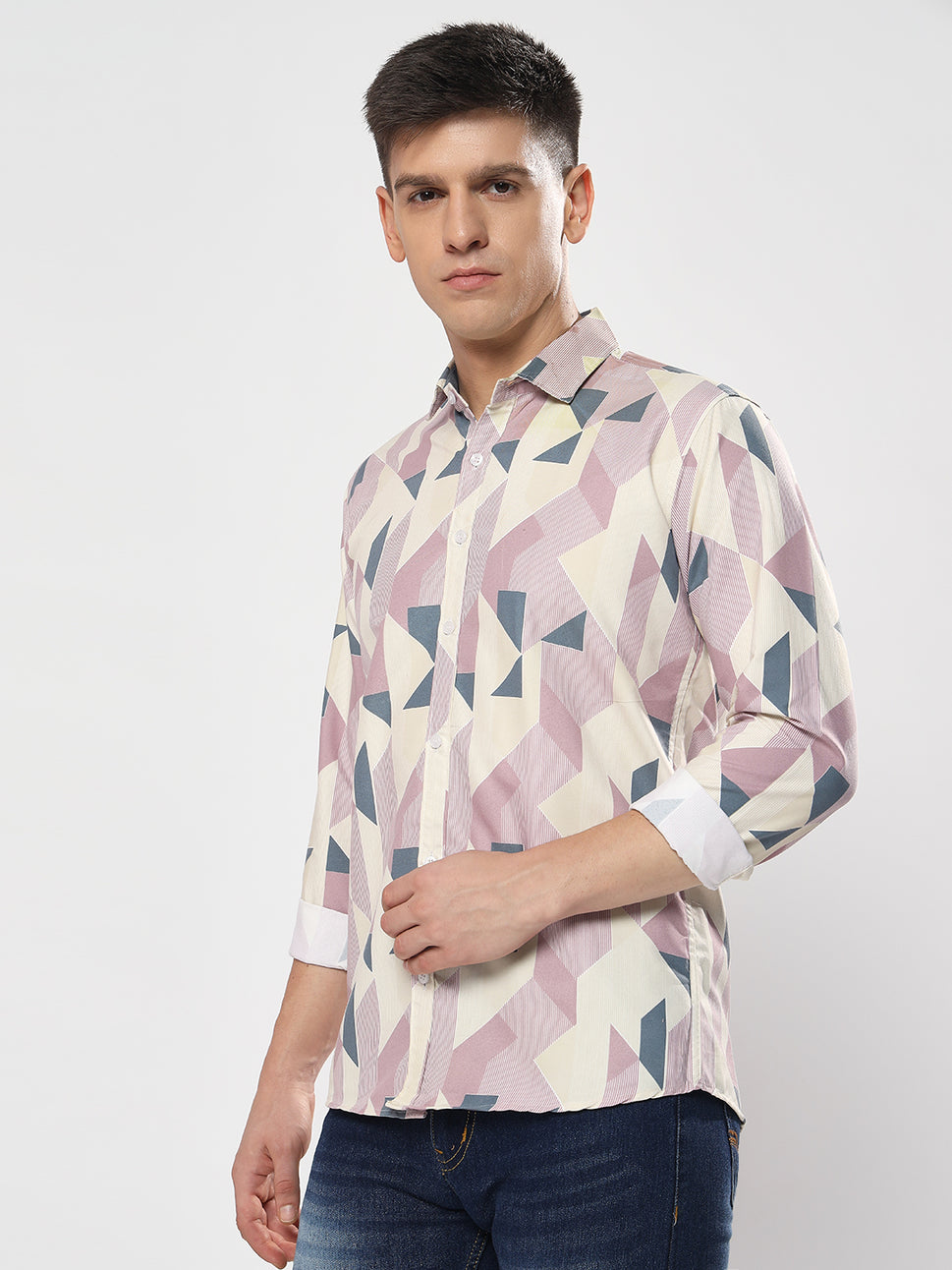 PRINTED PARTY BLUE SHIRT