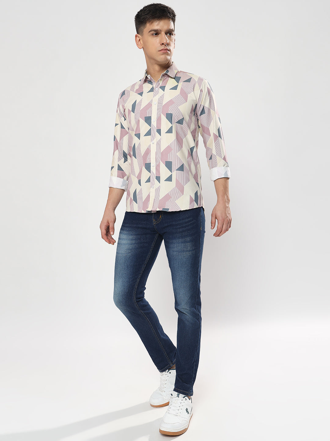 PRINTED PARTY BLUE SHIRT