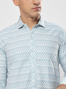 Switch SEMI FORMAL LIGHT BLUE PRINTED SHIRT 4 image