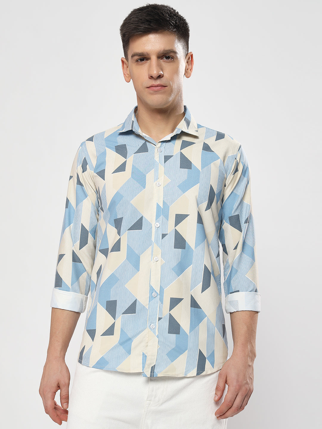 BLUE PRINTED SHIRT- C02