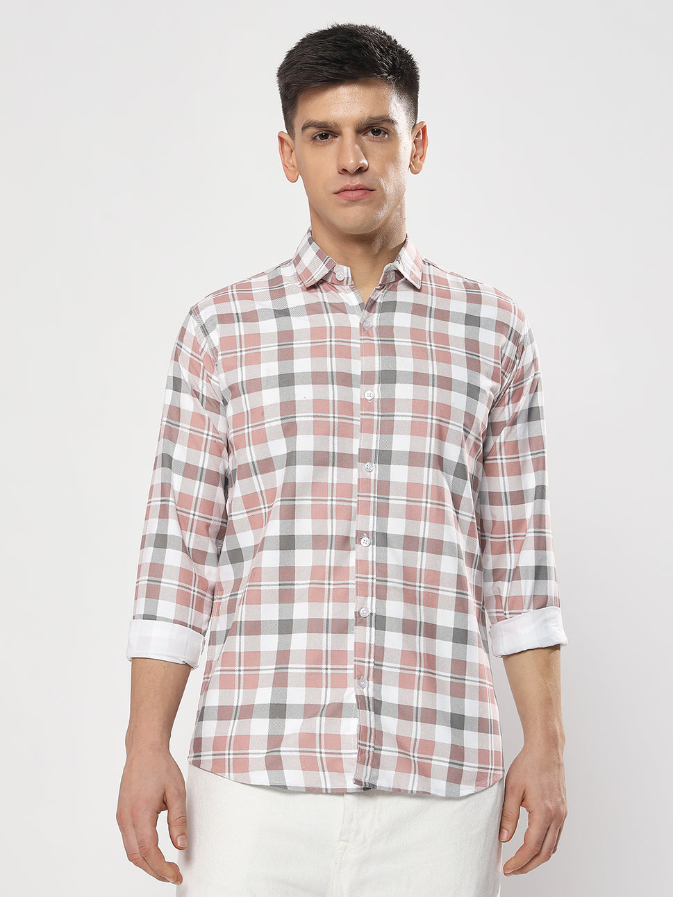 ORANGE SQ CHECK SHIRT