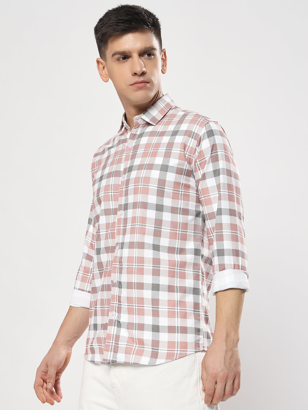 ORANGE SQ CHECK SHIRT