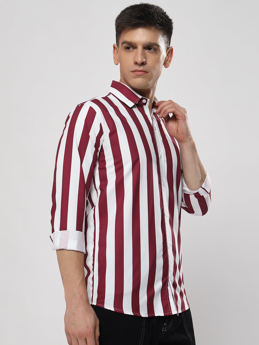 MAROON PATTA SHIRT