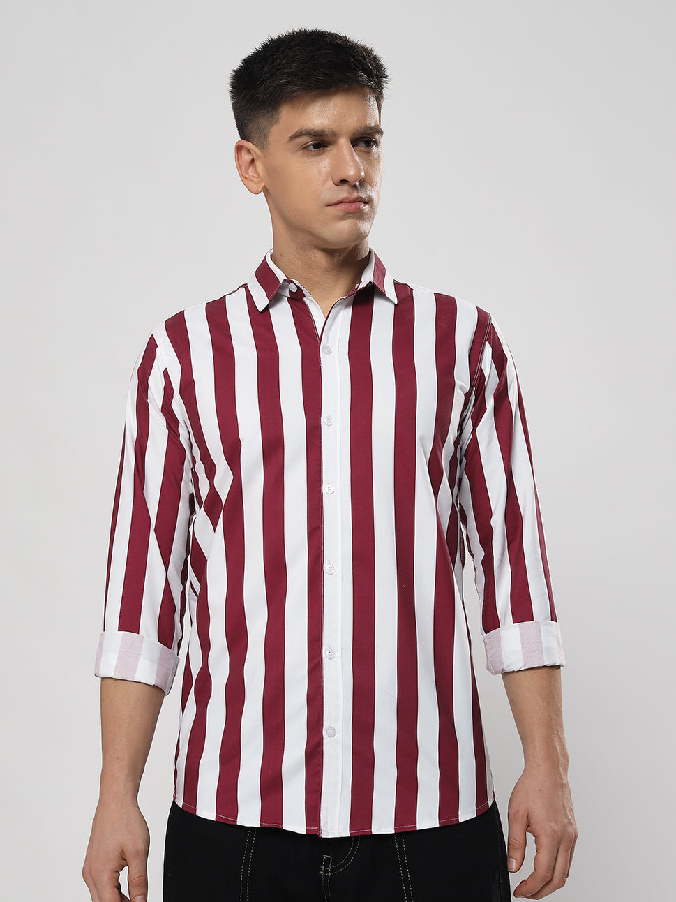 MAROON PATTA SHIRT