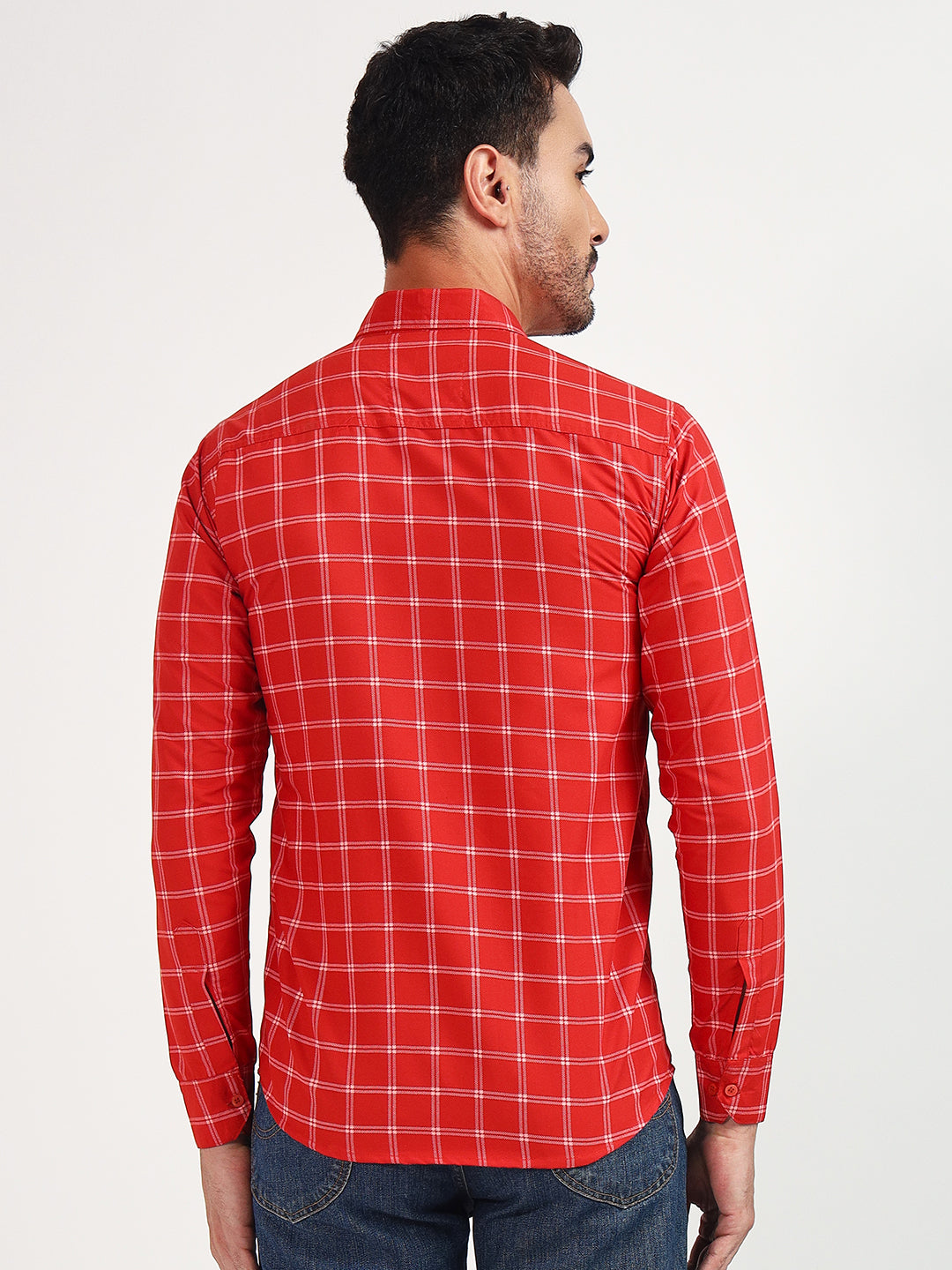 DARK-RED SMALL CHECK SHIRT