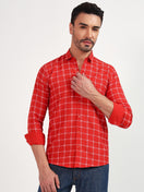 Switch DARK-RED SMALL CHECK SHIRT 2 image