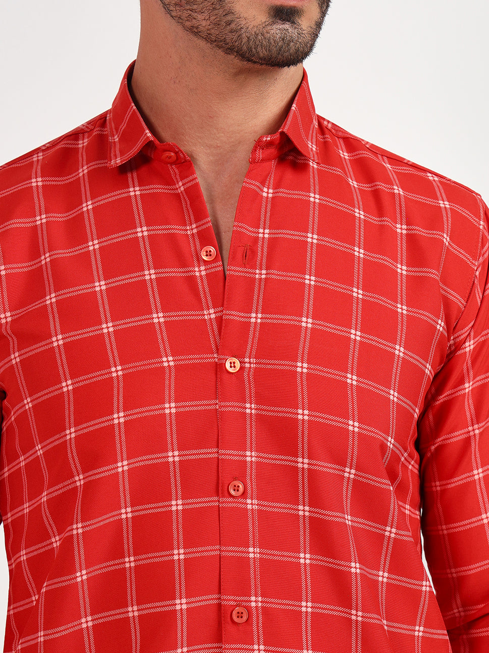 DARK-RED SMALL CHECK SHIRT