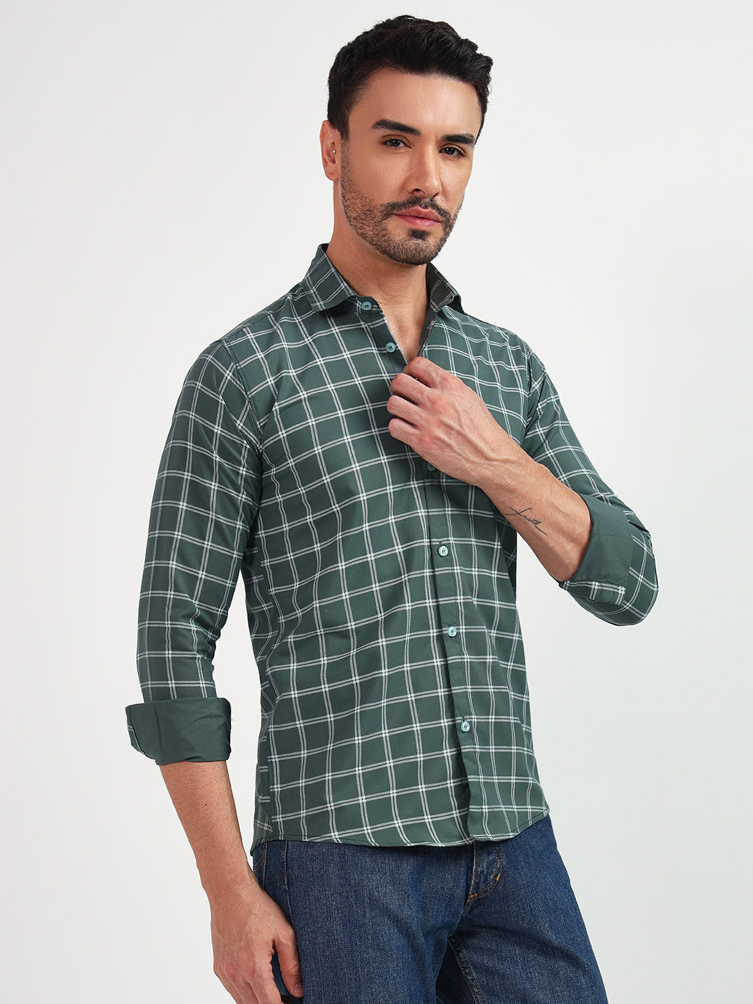 DARK-G SMALL CHECK SHIRT