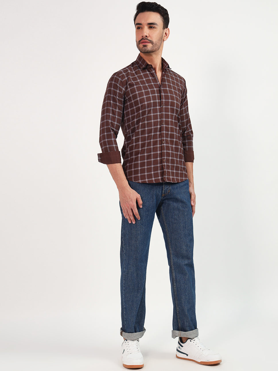 DARK-B SMALL CHECK SHIRT