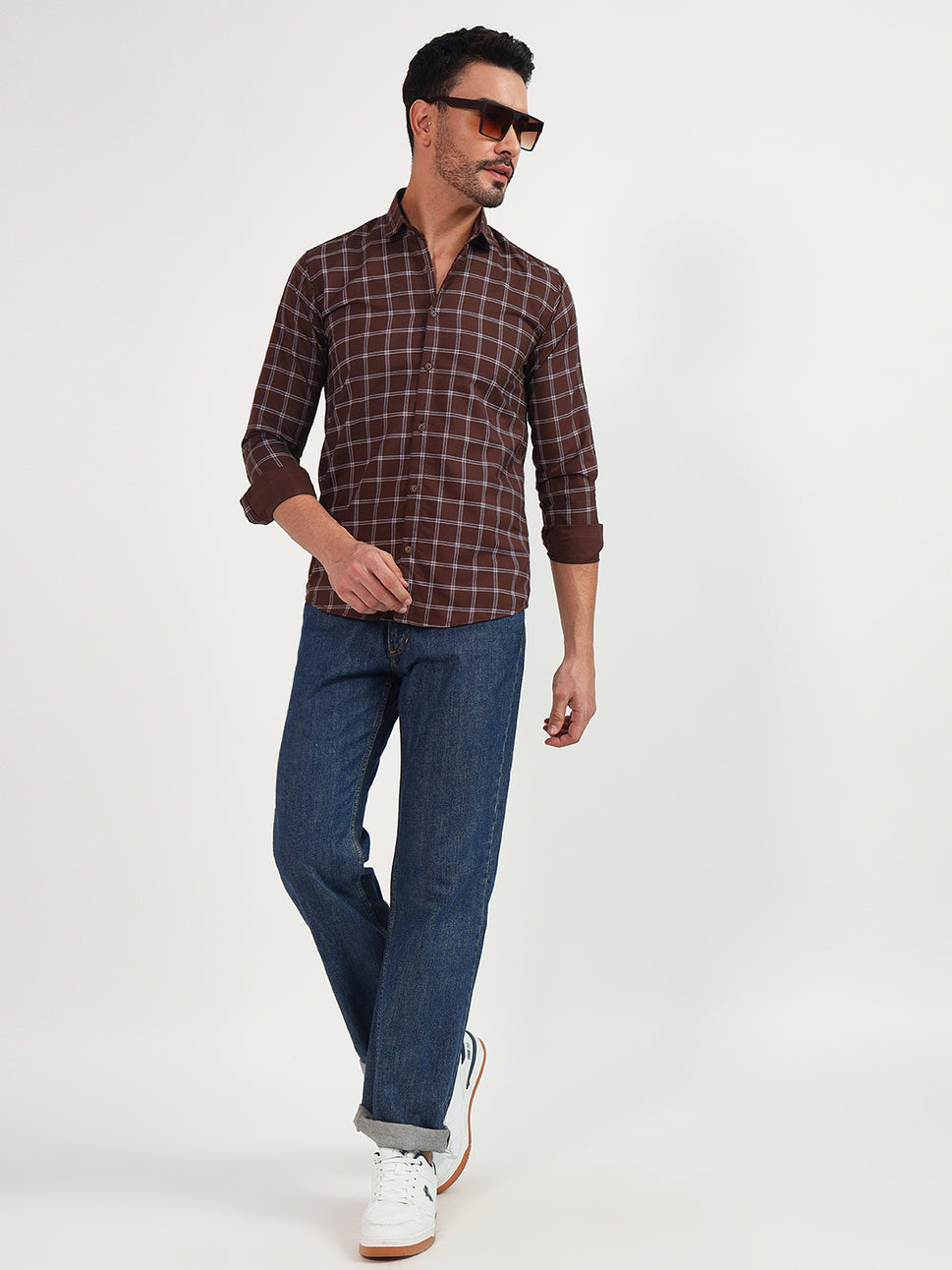 DARK-B SMALL CHECK SHIRT