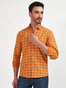 Switch DARK-ORANGE SMALL CHECK SHIRT 2 image