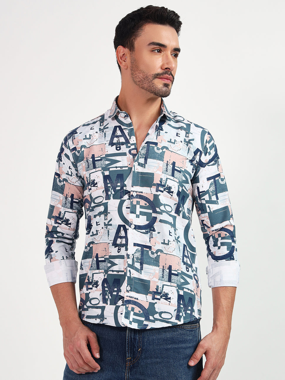 PRIENTED CASUAL MULTI-COLOR SHIRT