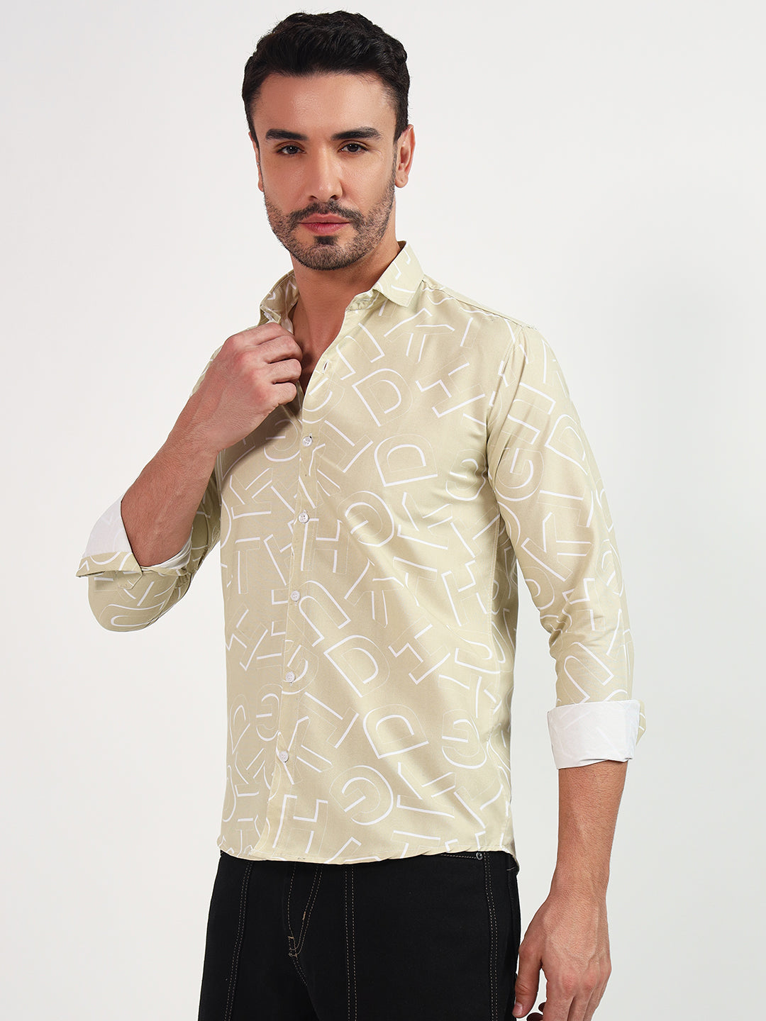 BEIGE COLOR PRINTED SHIRT