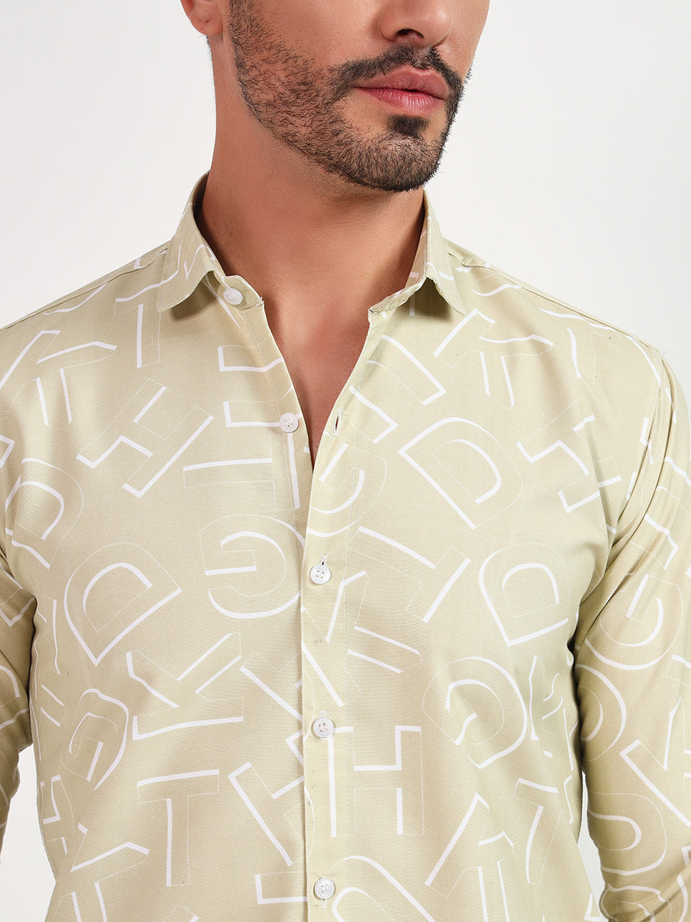 BEIGE COLOR PRINTED SHIRT