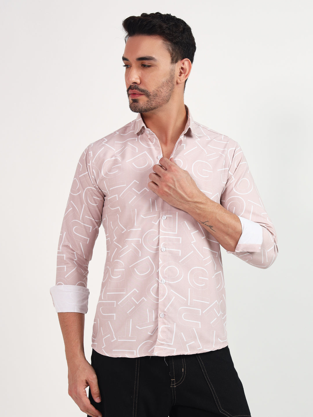 LIGHT PINK PRINTED SHIRT