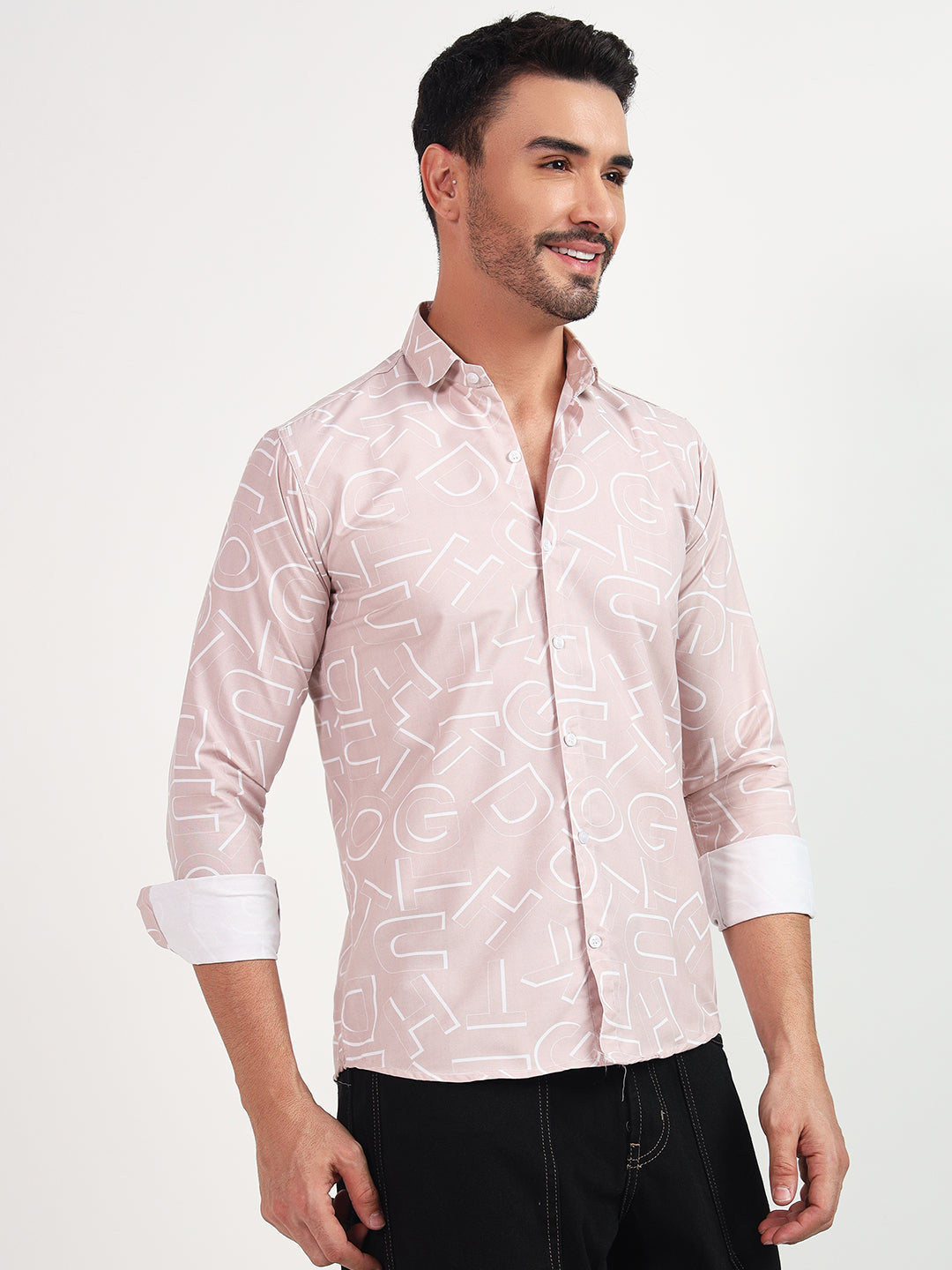 LIGHT PINK PRINTED SHIRT