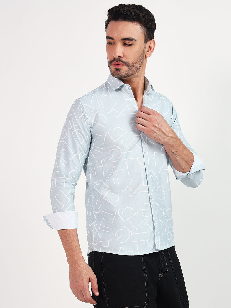 SKYBLUE PRINTED SHIRT