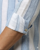 Switch Men’s Stylish Light Blue Striped Cotton Blend Shirt 3 image