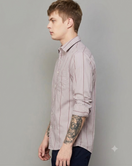 Switch Men’s Stylish Light Pink Striped Casual Shirt 3 image